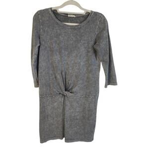 Anthropologie Jane Delancey dress twist front knot mini gray acid wash XS